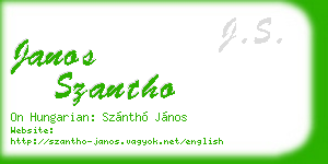 janos szantho business card